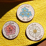 Load image into Gallery viewer, COVID-19 Memorial Pin Set (3) on a yellow hat