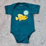 Load image into Gallery viewer, Climate Justice Is Fintastic Onesie + Kids Tee
