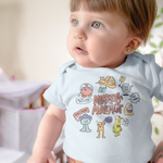 Load image into Gallery viewer, Baby wearing Monsters of the Movement onesie
