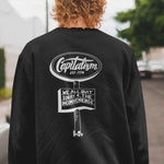 Load image into Gallery viewer, Back of person wearing We All Quit Capitalism Sweatshirt