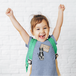 Load image into Gallery viewer, Little girl with her hands in the air wears a light blue shirt with "We Need Equality Meow!" design
