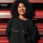 Load image into Gallery viewer, Woman wearing It's My Body It's My Choice Crewneck Sweatshirt.