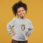 Load image into Gallery viewer, Girl with curly hair stands with her hands on her hips wearing a gray sweatshirt with "Hoo's ready to vote?" design