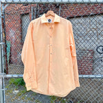 Load image into Gallery viewer, Orange Ban Guns Not Drag Upcycled Button Down
