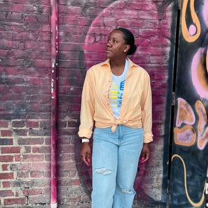 Orange Ban Guns Not Drag Upcycled Button Down