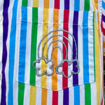Load image into Gallery viewer, Silver glitter rainbow detail on the front pocket
