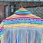 Load image into Gallery viewer, Rainbow Stripe Upcycled Button Down
