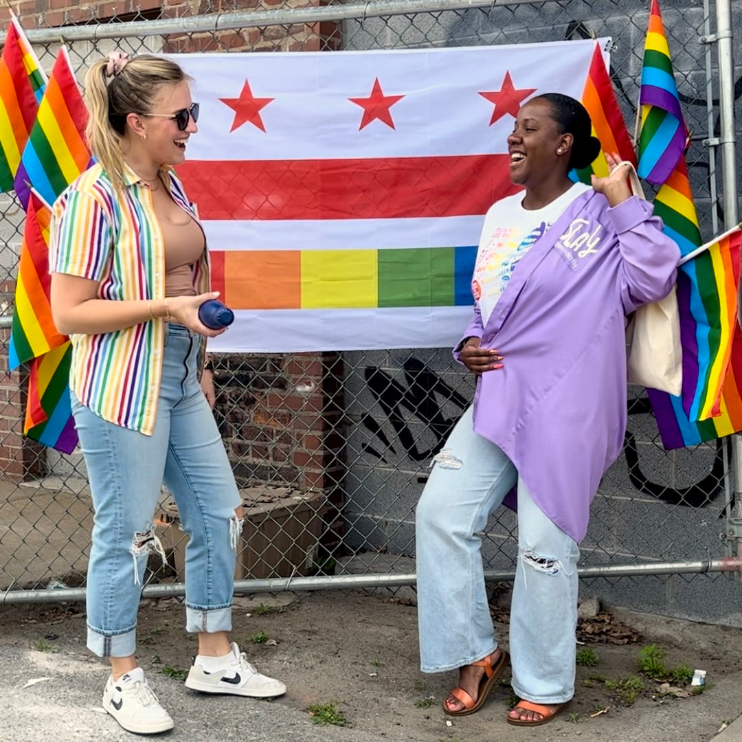 Rainbow Stripe Upcycled Button Down