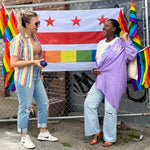 Load image into Gallery viewer, Rainbow Stripe Upcycled Button Down
