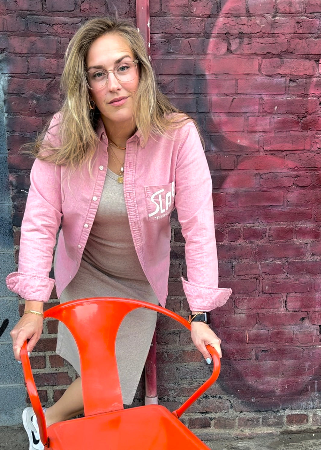 Red Ban Guns Not Drag Upcycled Button Down