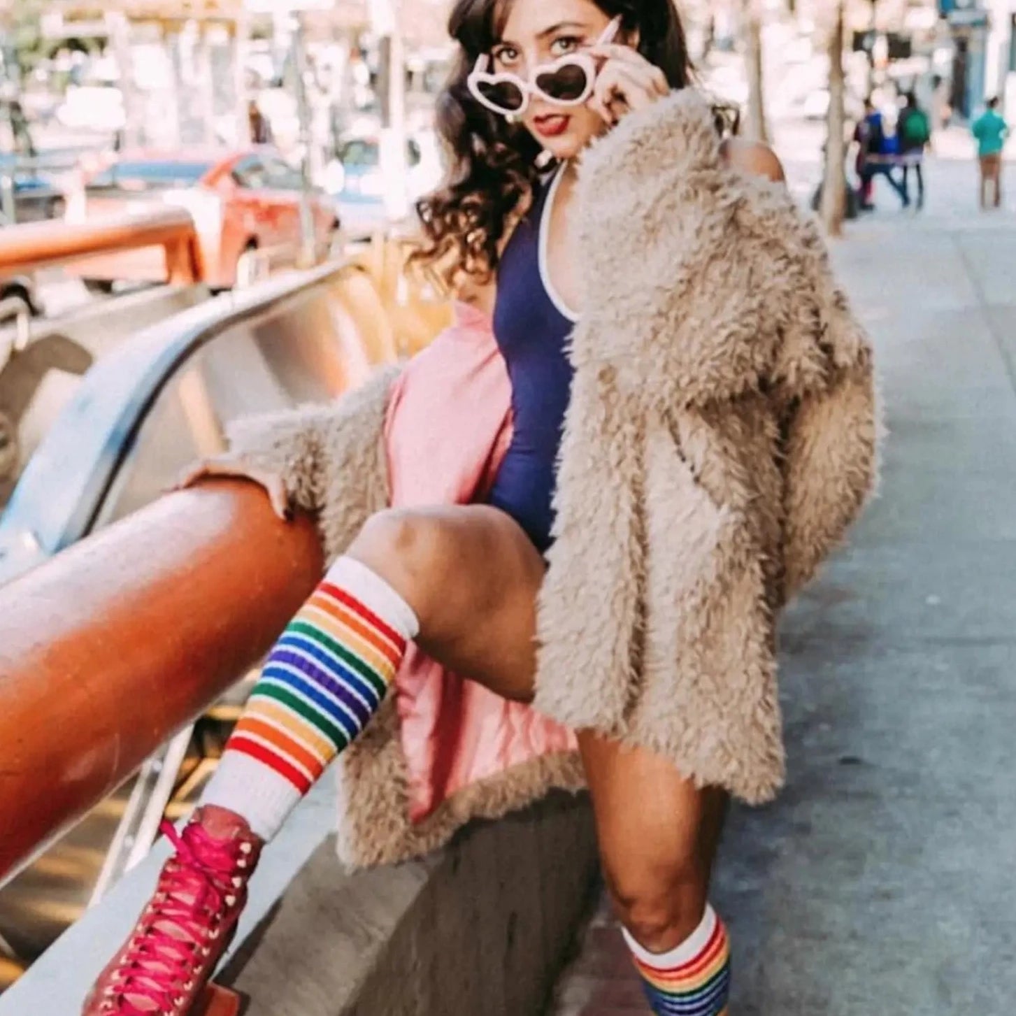 Rainbow Stripe Tube Socks