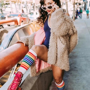 Rainbow Stripe Tube Socks