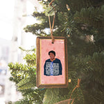 Load image into Gallery viewer, Rectangular wooden ornament with illustrated portrait of Stacey Abrams and quote 
