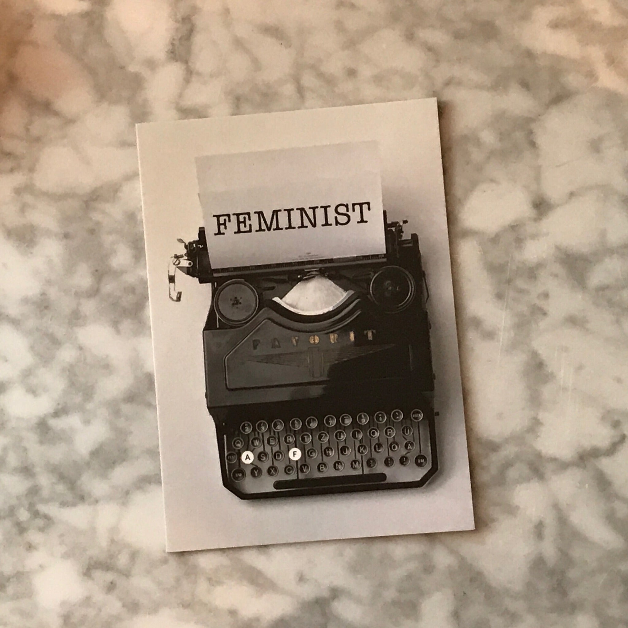 Feminist AF Typewriter Postcard