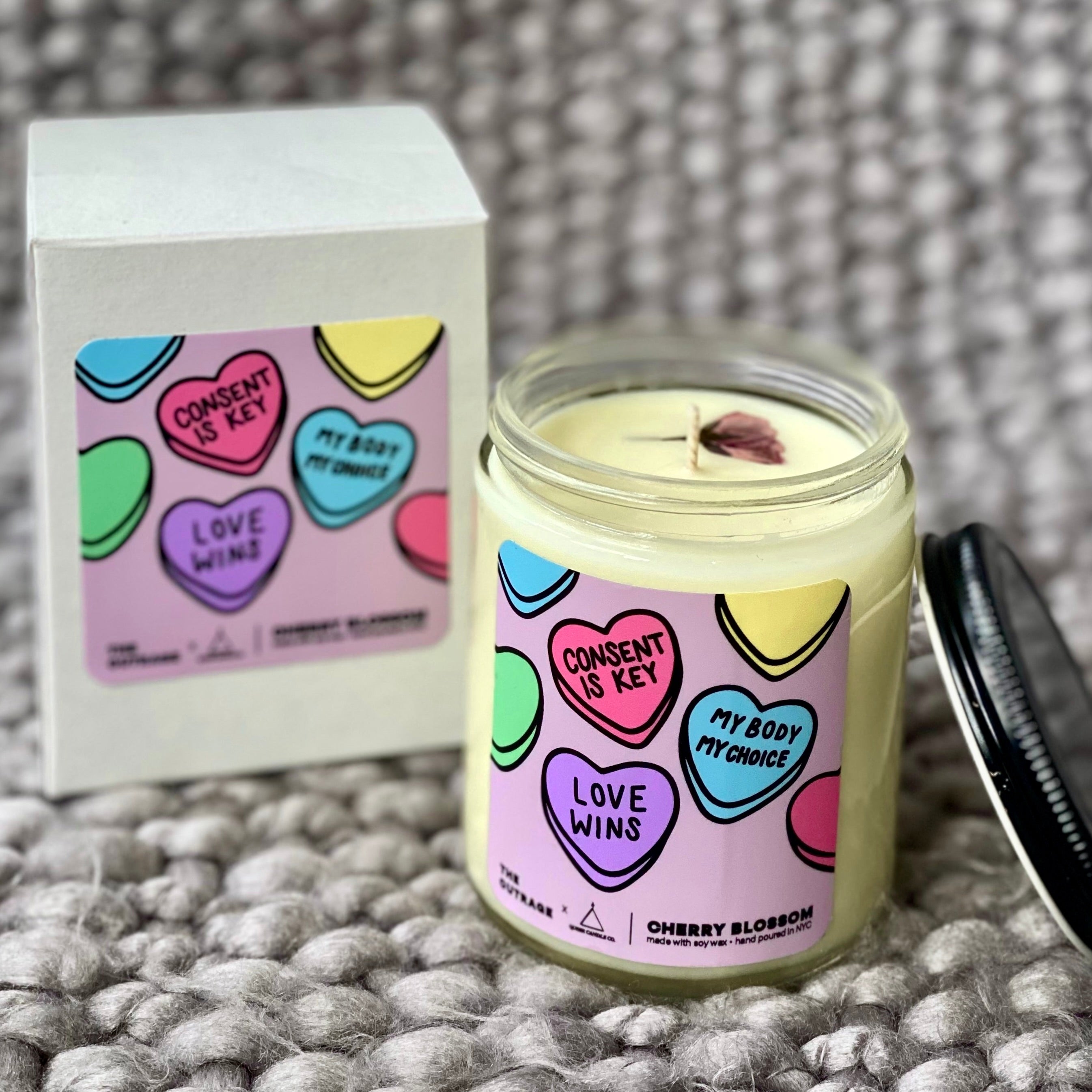 Candy Hearts Candle Gift Box