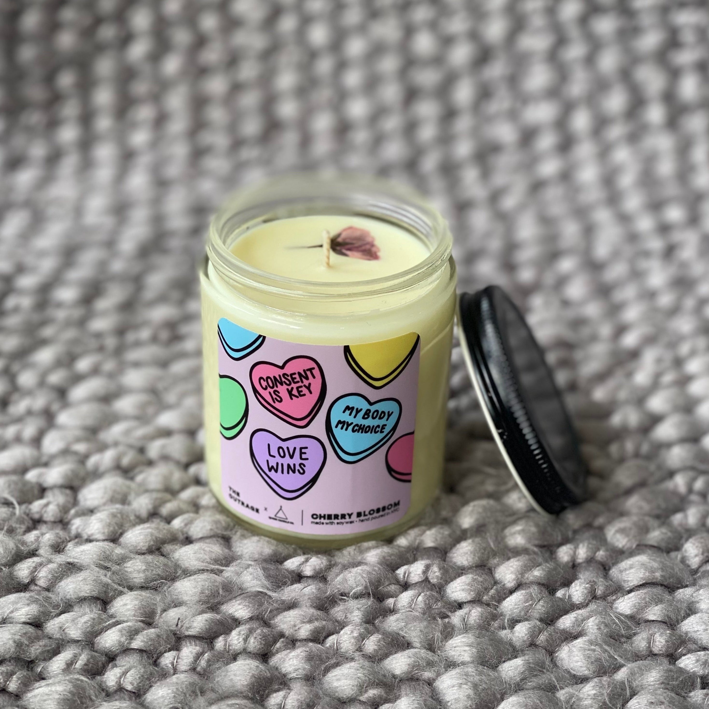 Candy Hearts Candle Gift Box