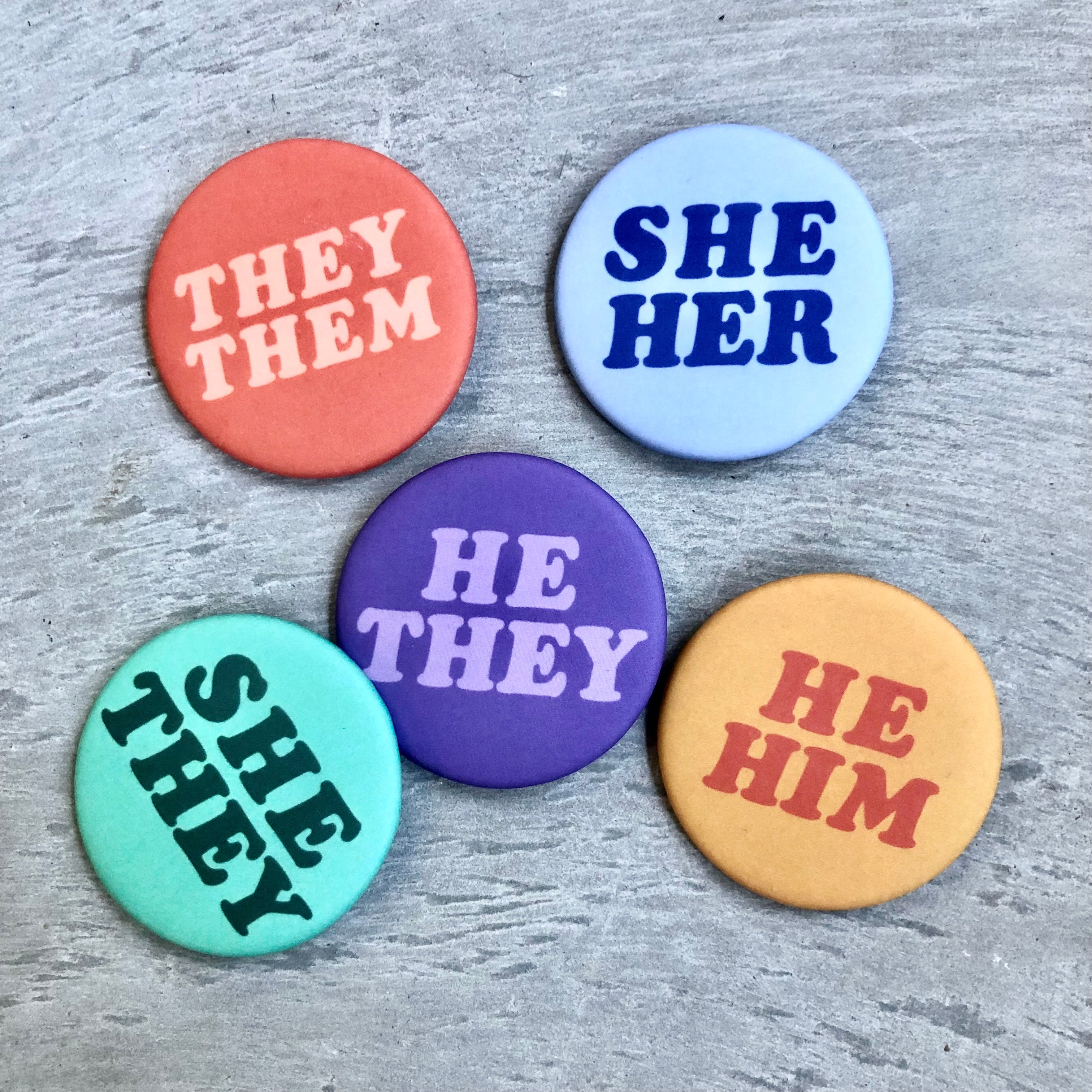 Gender Pronoun Button