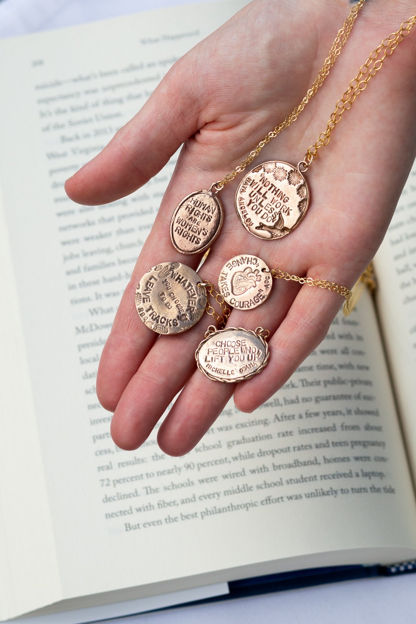 Michelle Obama Quote Necklace