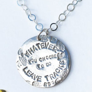 Leave Tracks RBG Quote Necklace