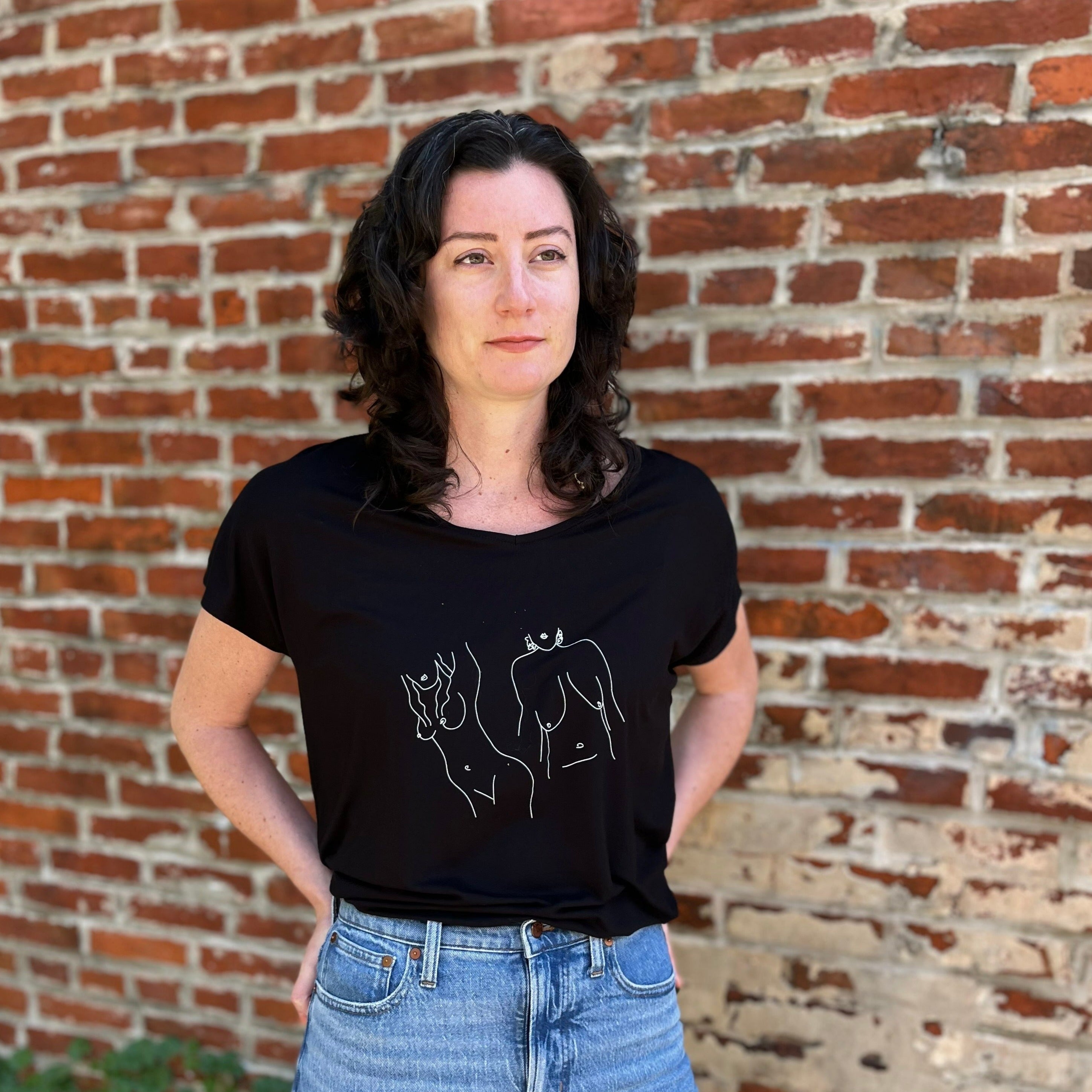 Hanging Out V-Neck Flowy Tee