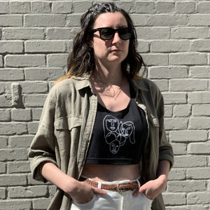 Person wearing the Faces Flowy Tank