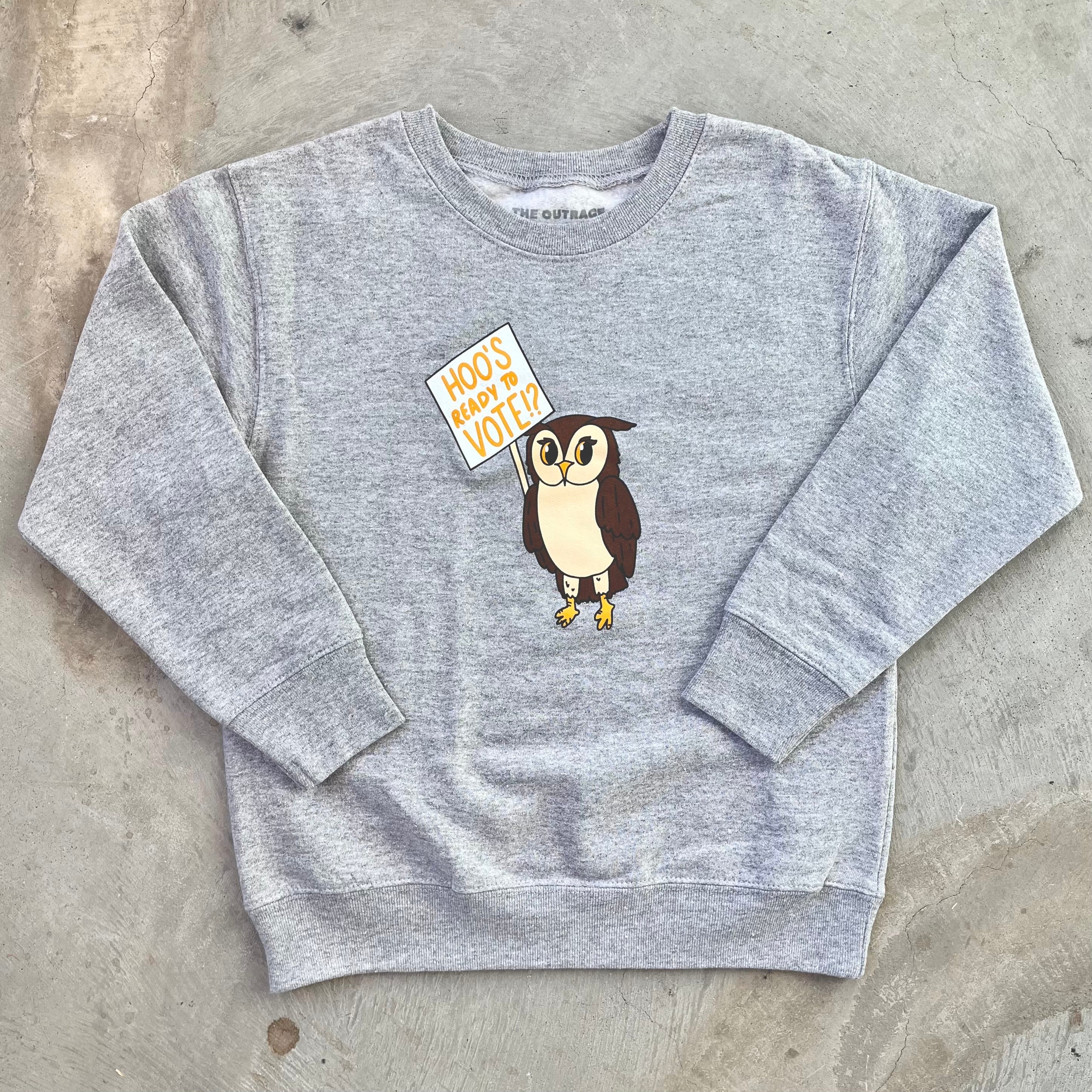 Hoo's Ready To Vote Kids Crewneck sweatshirt