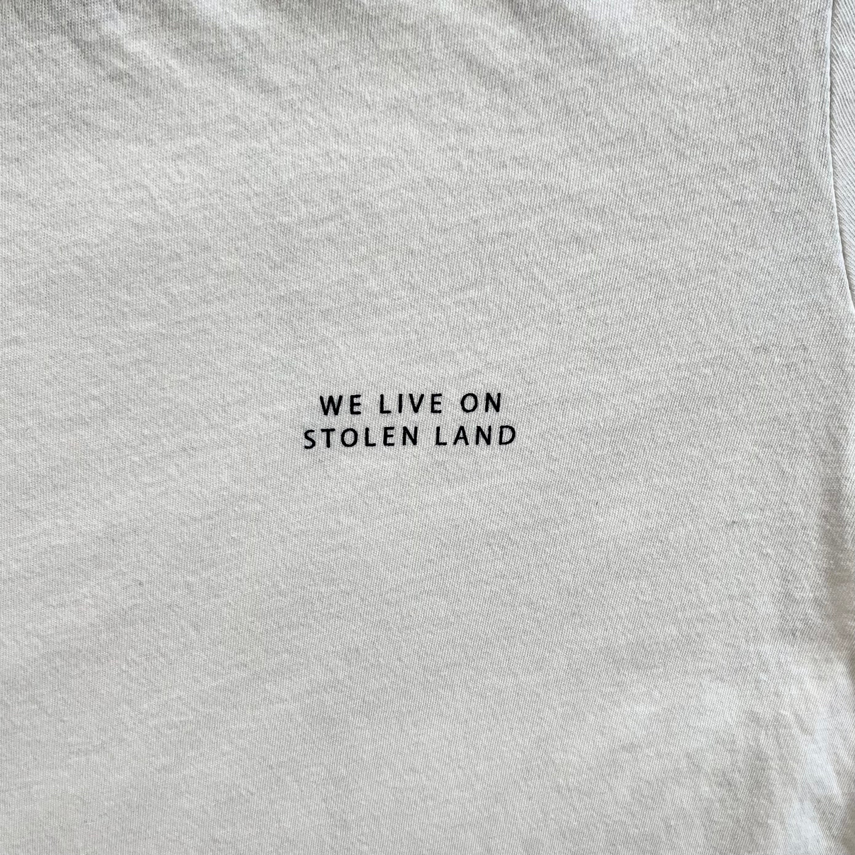 We Live On Stolen Land Distressed Fitted Tee