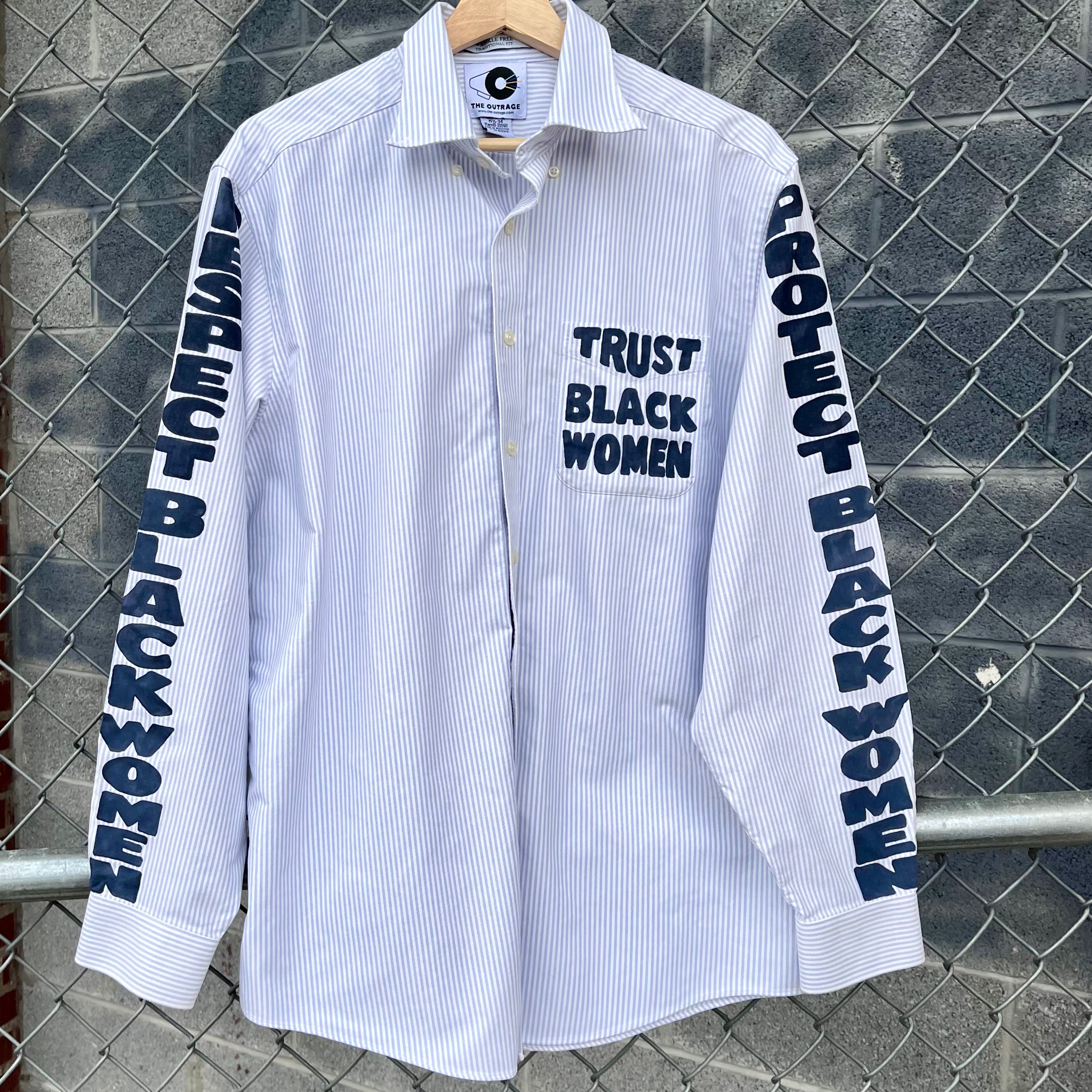 Respect And Protect Black Women Hand Painted Button Down