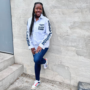 Respect And Protect Black Women Hand Painted Button Down
