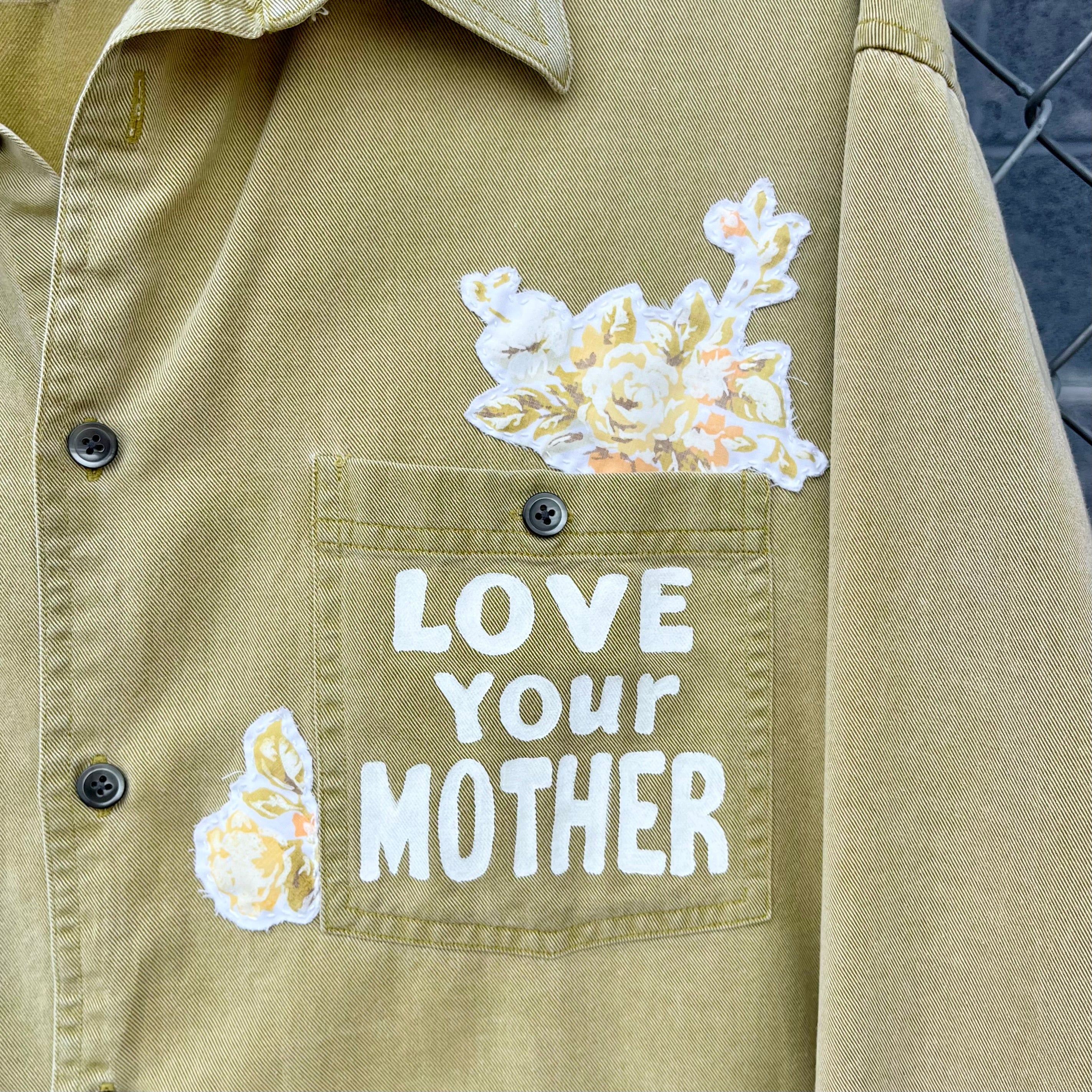 Love Your Mother Hand Painted Button Down
