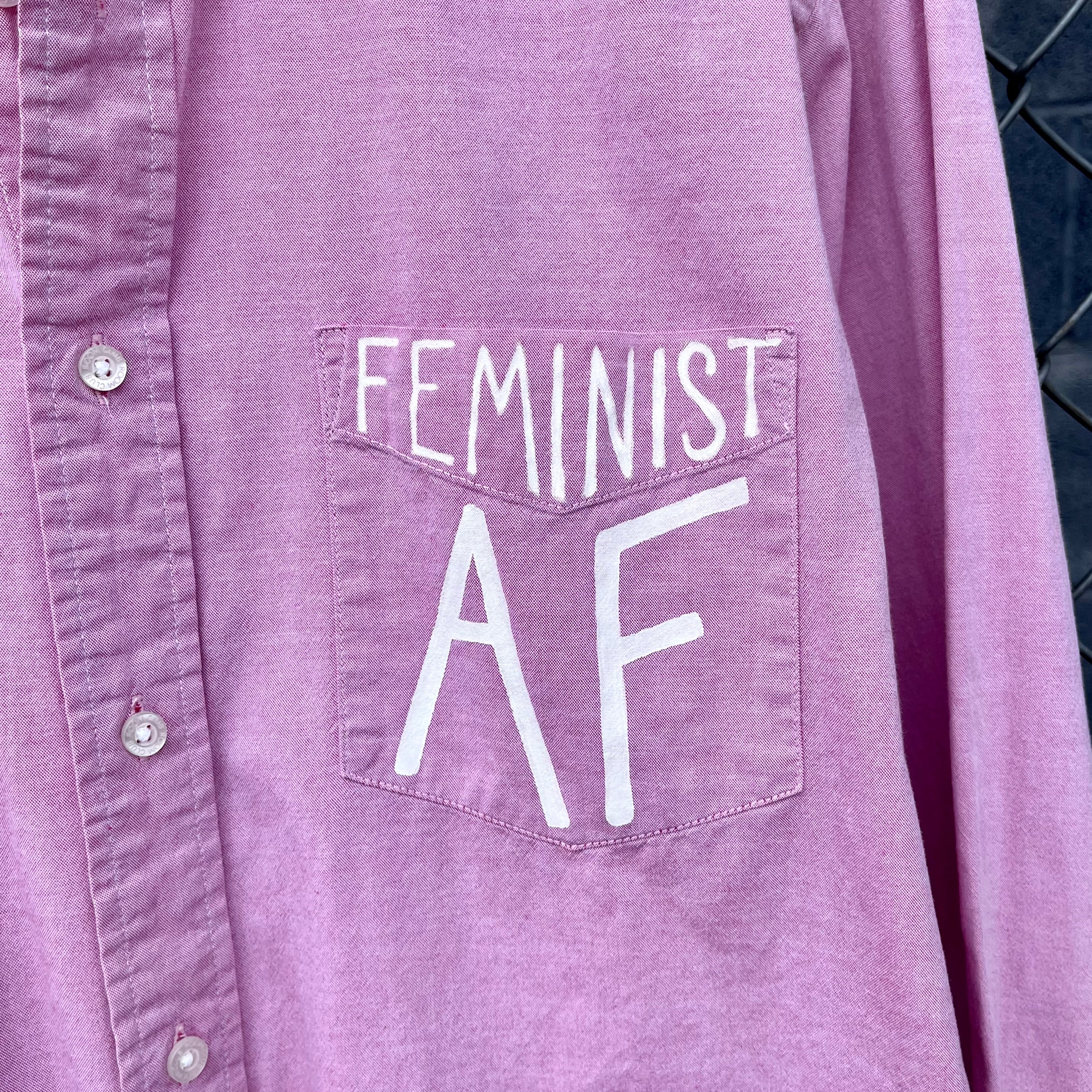 Feminist As F*CK Hand Painted Button Down