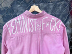 Load image into Gallery viewer, Feminist As F*CK Hand Painted Button Down
