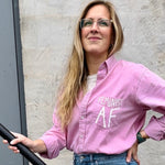 Load image into Gallery viewer, Feminist As F*CK Hand Painted Button Down
