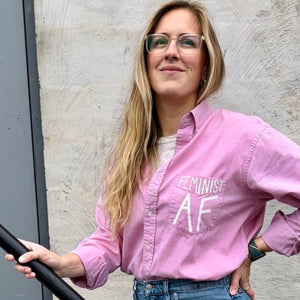 Feminist As F*CK Hand Painted Button Down