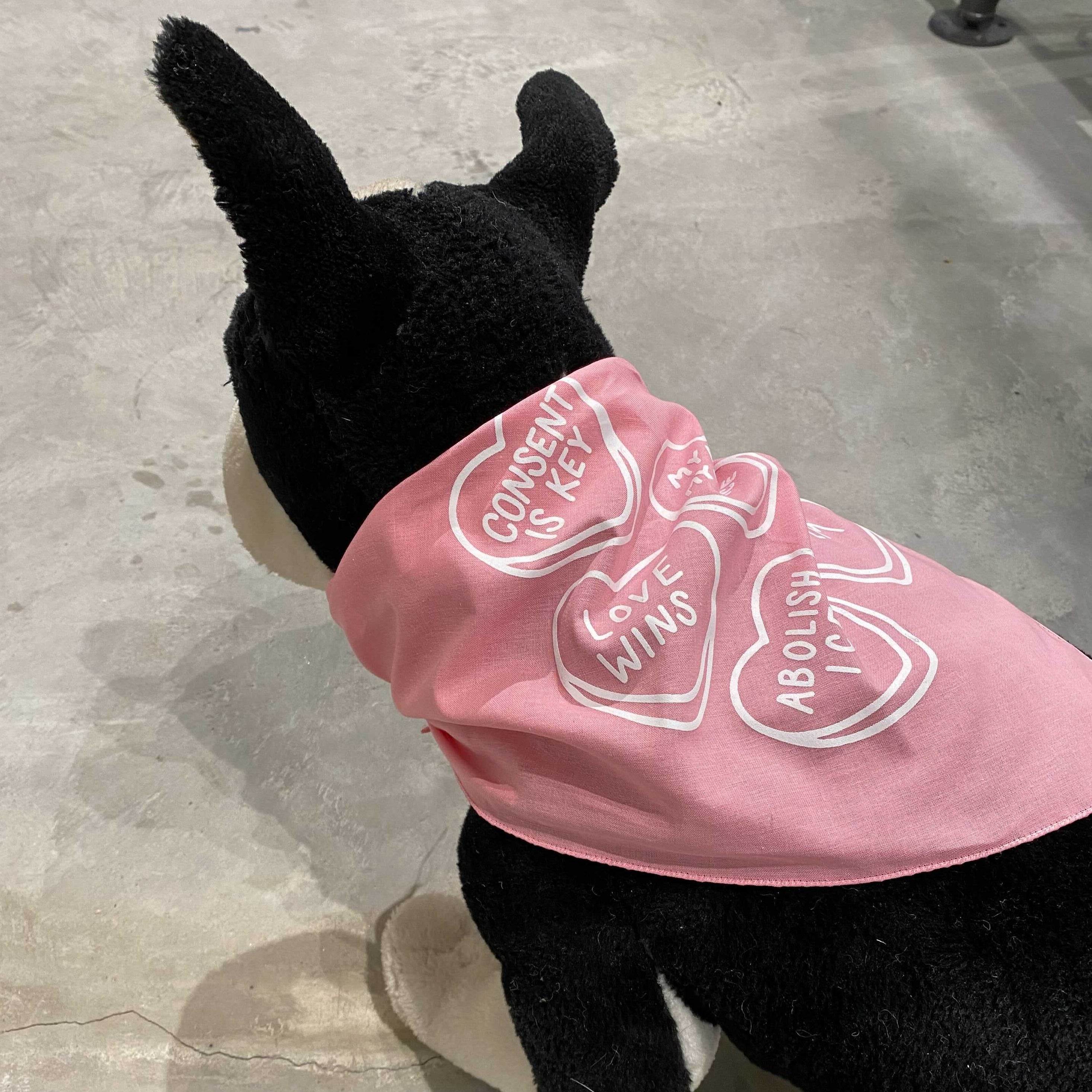 Candy Hearts Dog Bandana