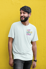 Load image into Gallery viewer, Person wearing Let Love Out Unisex Tee
