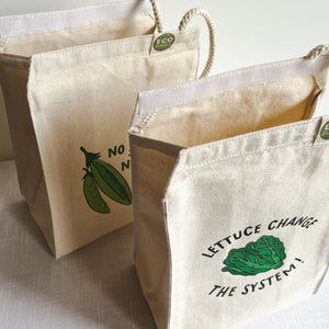 Veggie pun lunch sacks