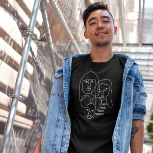 Person wearing Not Your Model Minority Tee