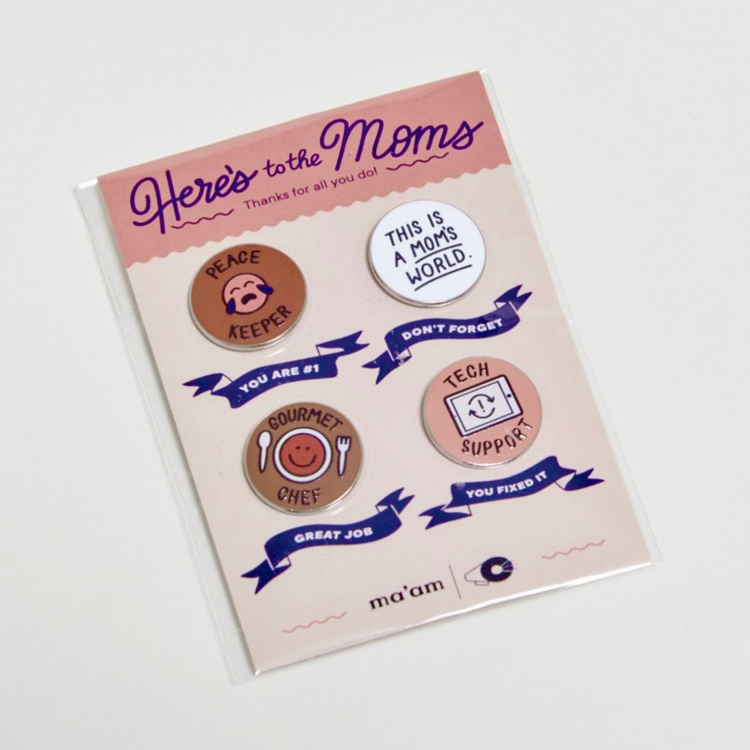This Is A Mom's World Enamel Pin Set