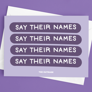 Say Their Names Postcard