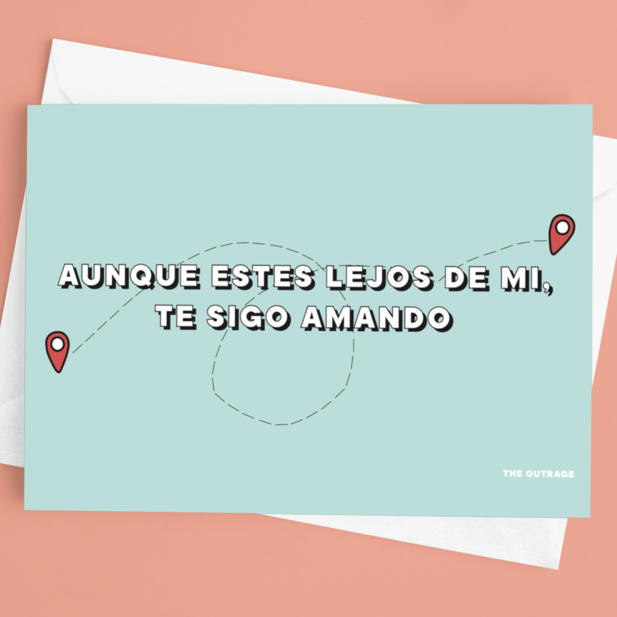Aunque Estés Lejos De Mí Te Sigo Amando Postcard