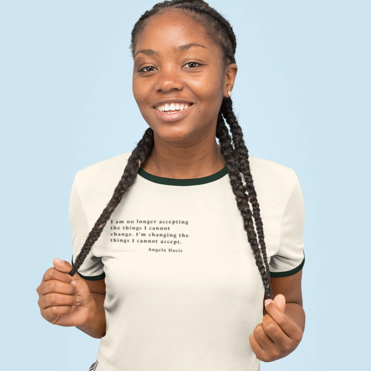 Angela Davis Quote Unisex Ringer Tee