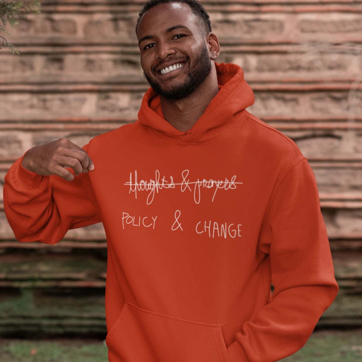 Orange best sale pullover hoodie